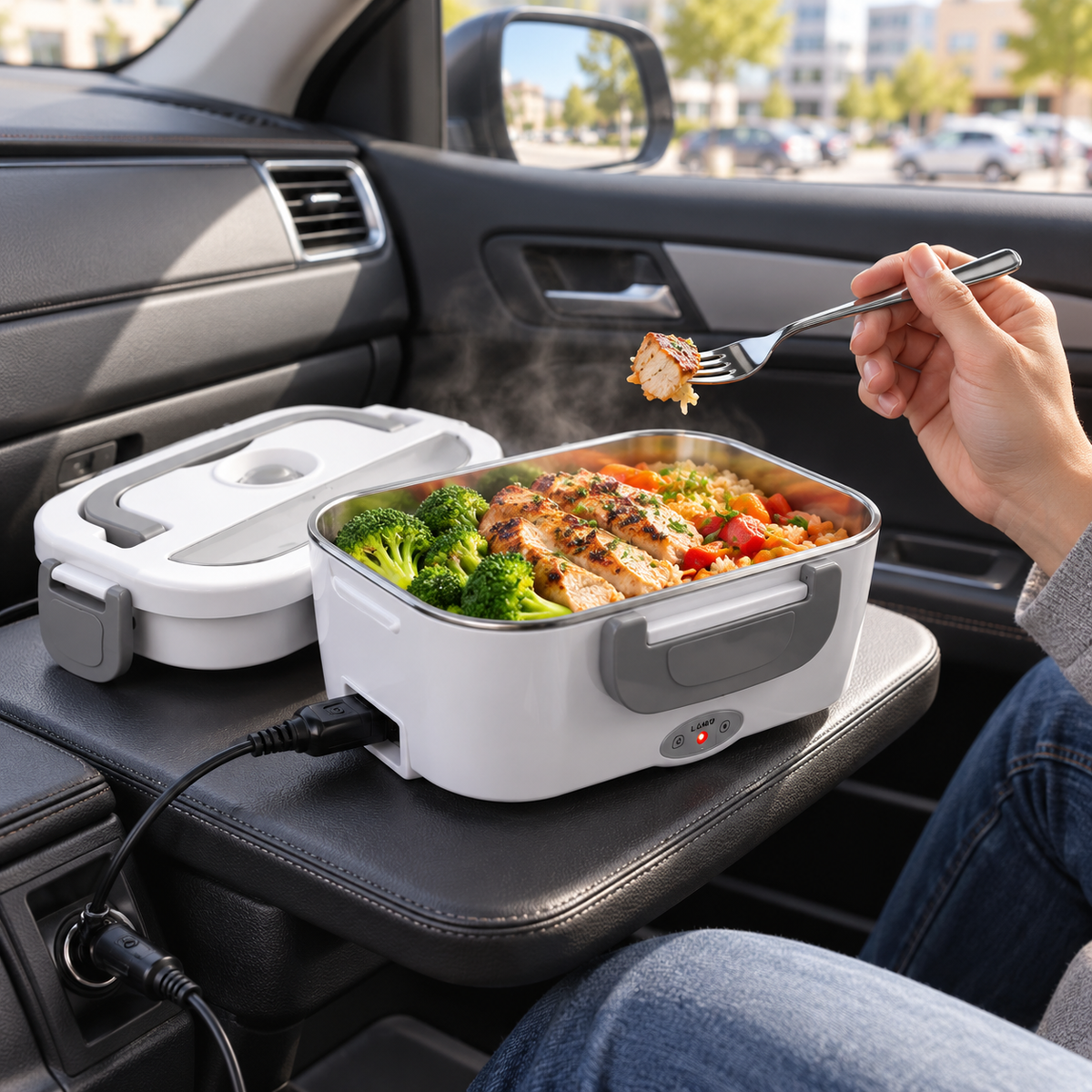 Portable Heated Lunch Box | Home + Car Food Warmer